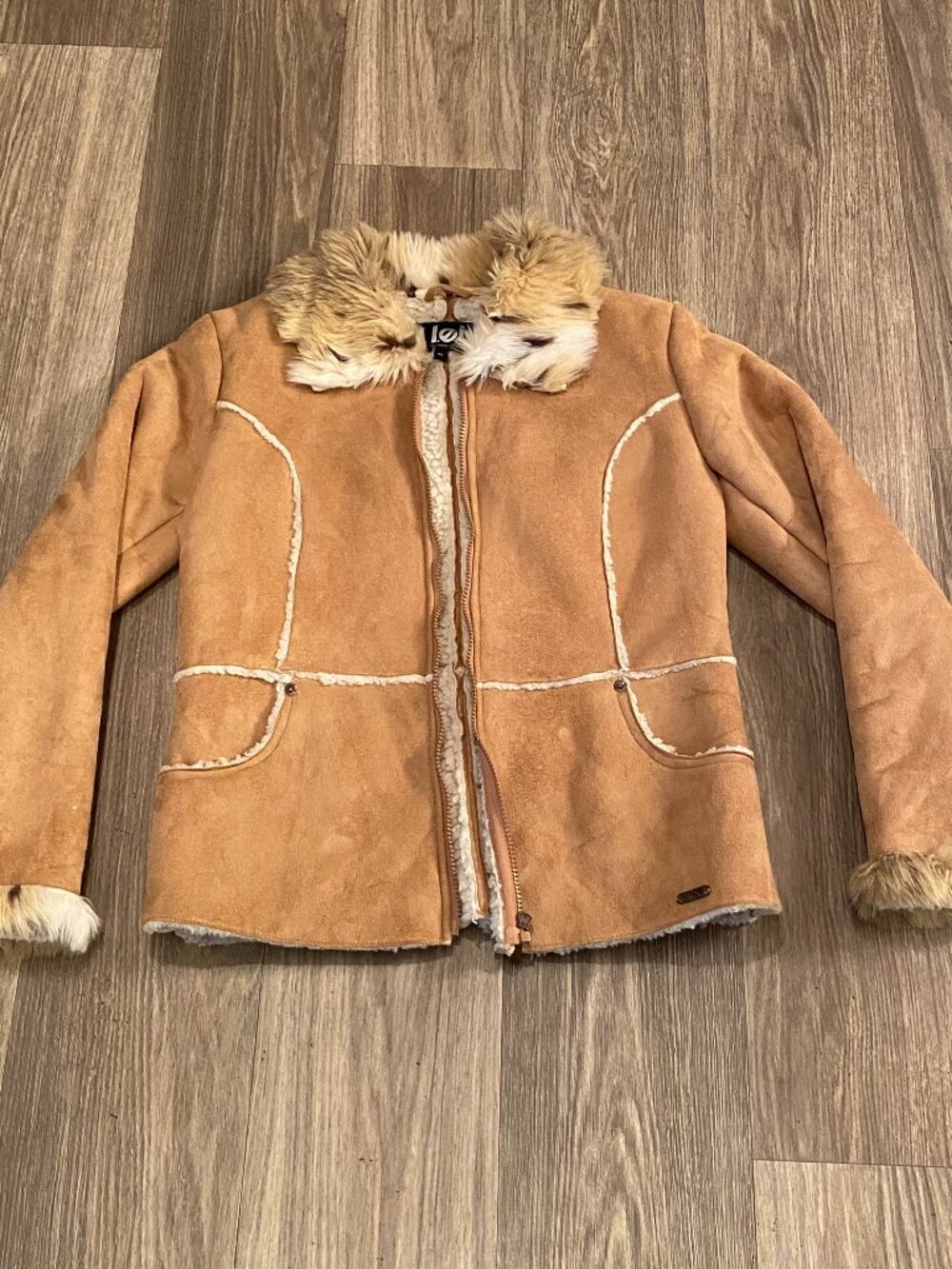 Vintage Y2K L.E.I Faux Suede Faux Fur Jacket Women's Size M